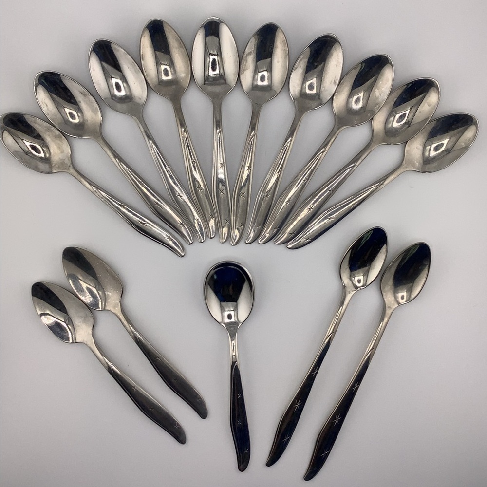 Lot of 15 Mar-Crest “Citation” Atomic Star/Starburst Spoons